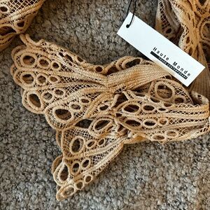 Haute Monde beige lace blouse